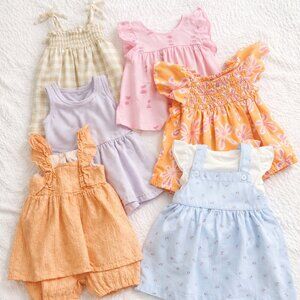 👶💖🔥 BABY GIRL BUNDLE ALERT! 🔥💖👶 👗 6 ADORABLE DRESSES & ROMPERS  SIZE 3 M